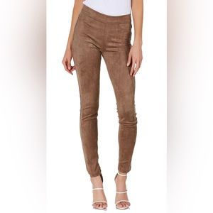 Tan faux suede leggings